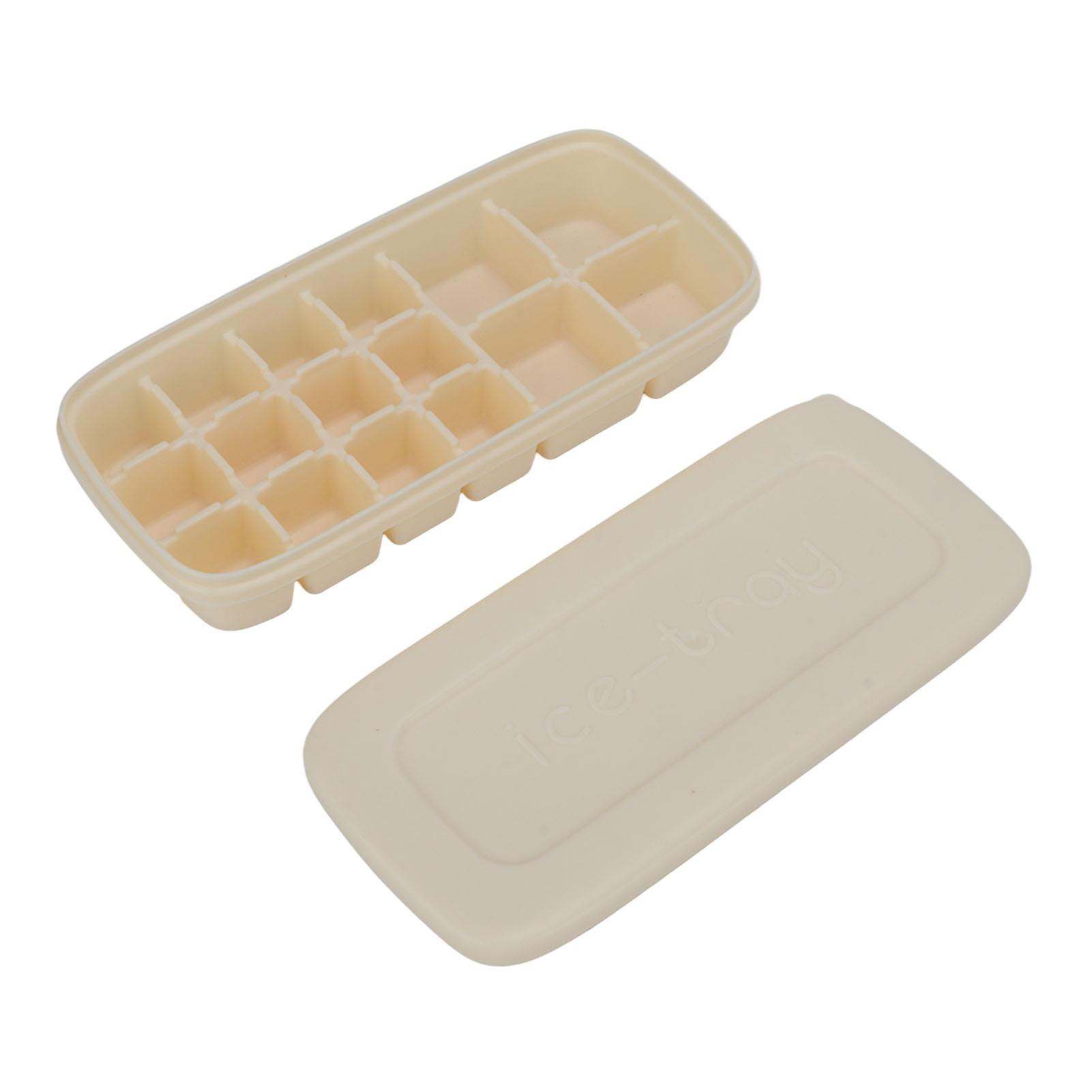 Ice Cube Tray: Large Capacity, Soft Reusable Silicone Mold for Beverage Ice, White