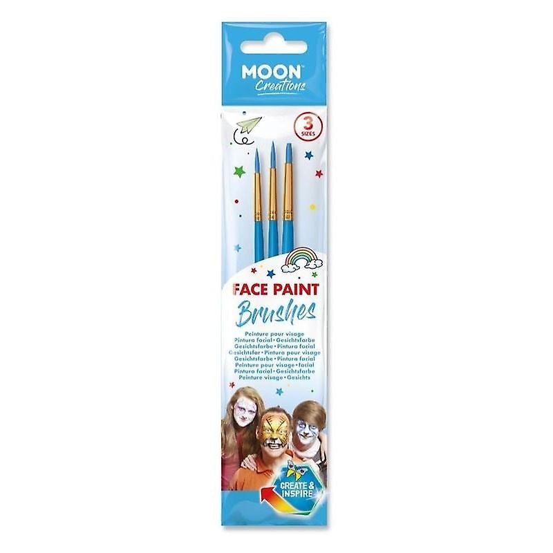 Moon Creations Face Paint Brushes Blue C14013