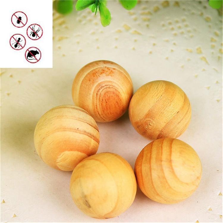 5pcs / Set Bolas de alcanfor repelentes de insectos Bolas de madera