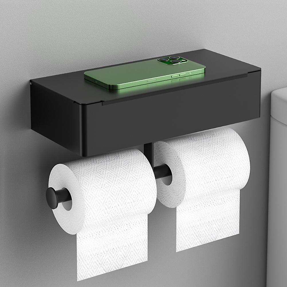 ウェットワイプボックス付きトイレットペーパーホルダー壁掛けステンレススチールペーパーホルダーバスルームトイレ用トイレットロールホルダー