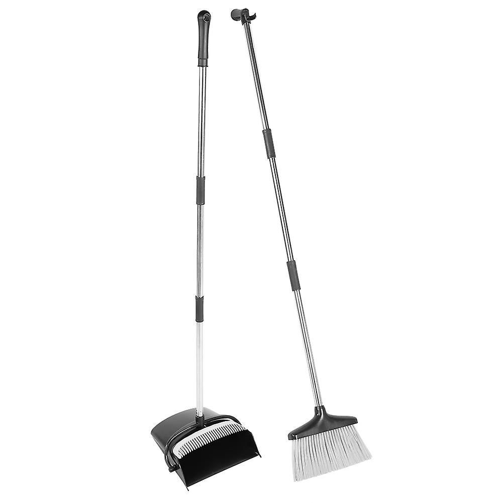 New Windproof Broom Collapsible Stand Set Broom and Dustpan Foldable Set