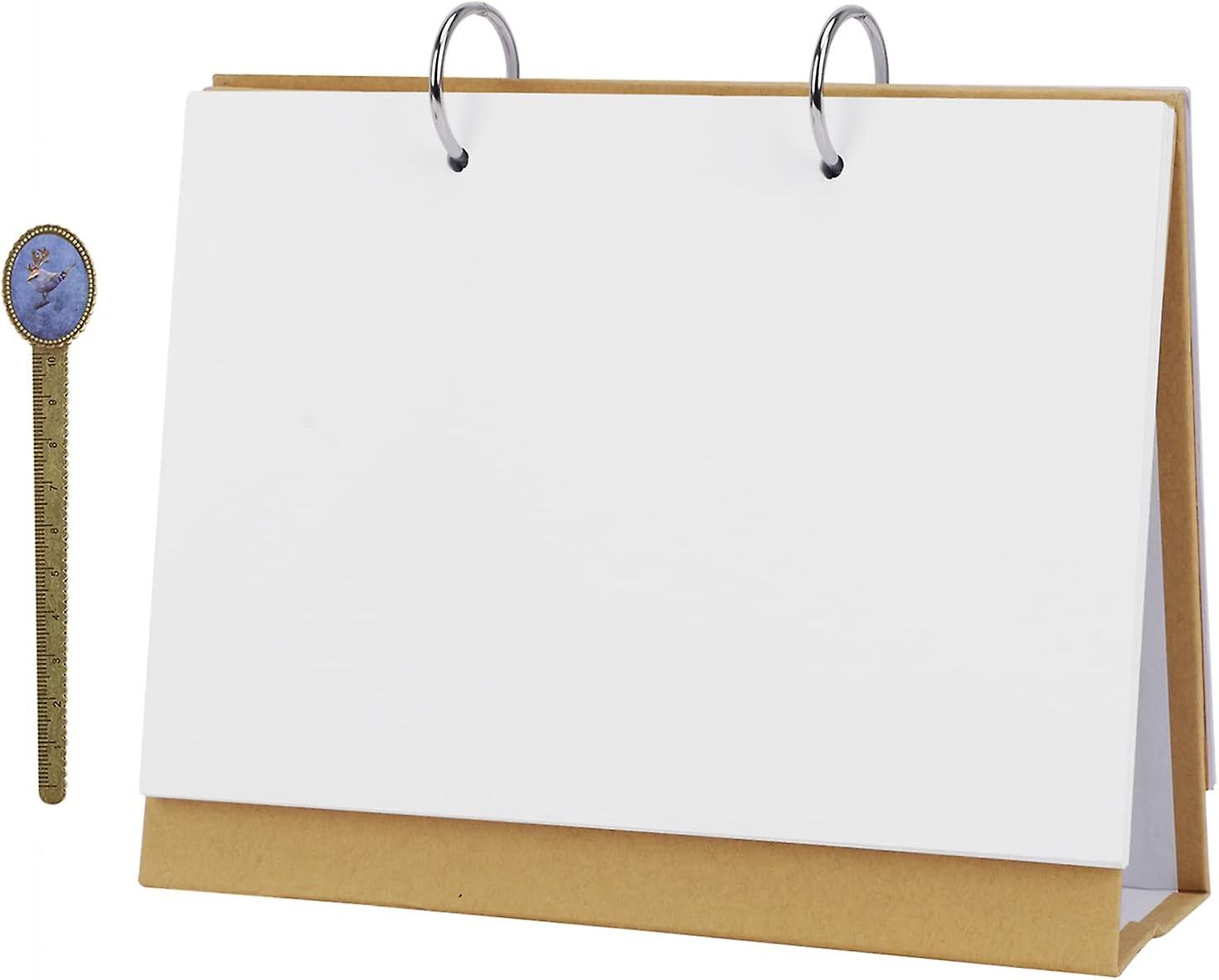 DIY desk calendar kraft blank paper pop-up ring binder