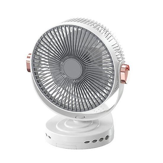 Small Desk Clip-on Fan with Sturdy Clamp 5 Speeds Low Noise 720-degree Rotation Rechargeable Personal Cooling Fan with Light