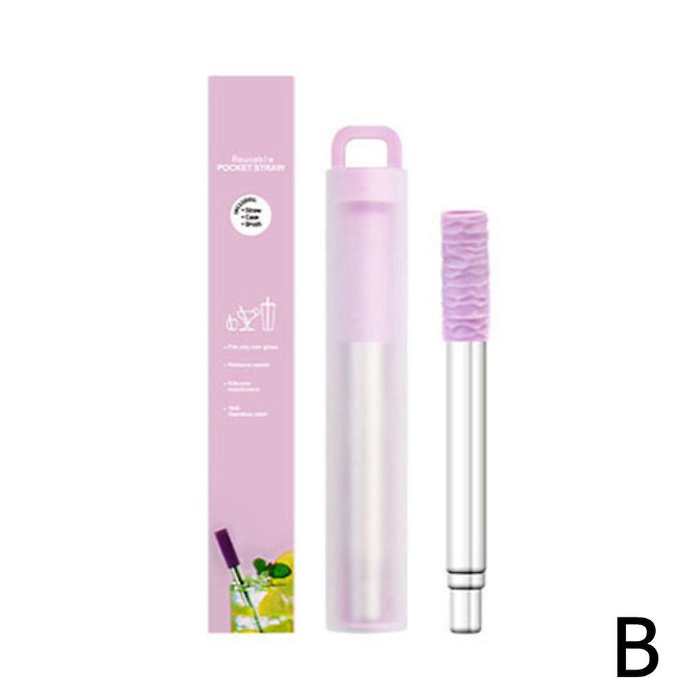 Reusable Telescopic Straw Portable Drinking Straw Set with Cleaning Brush