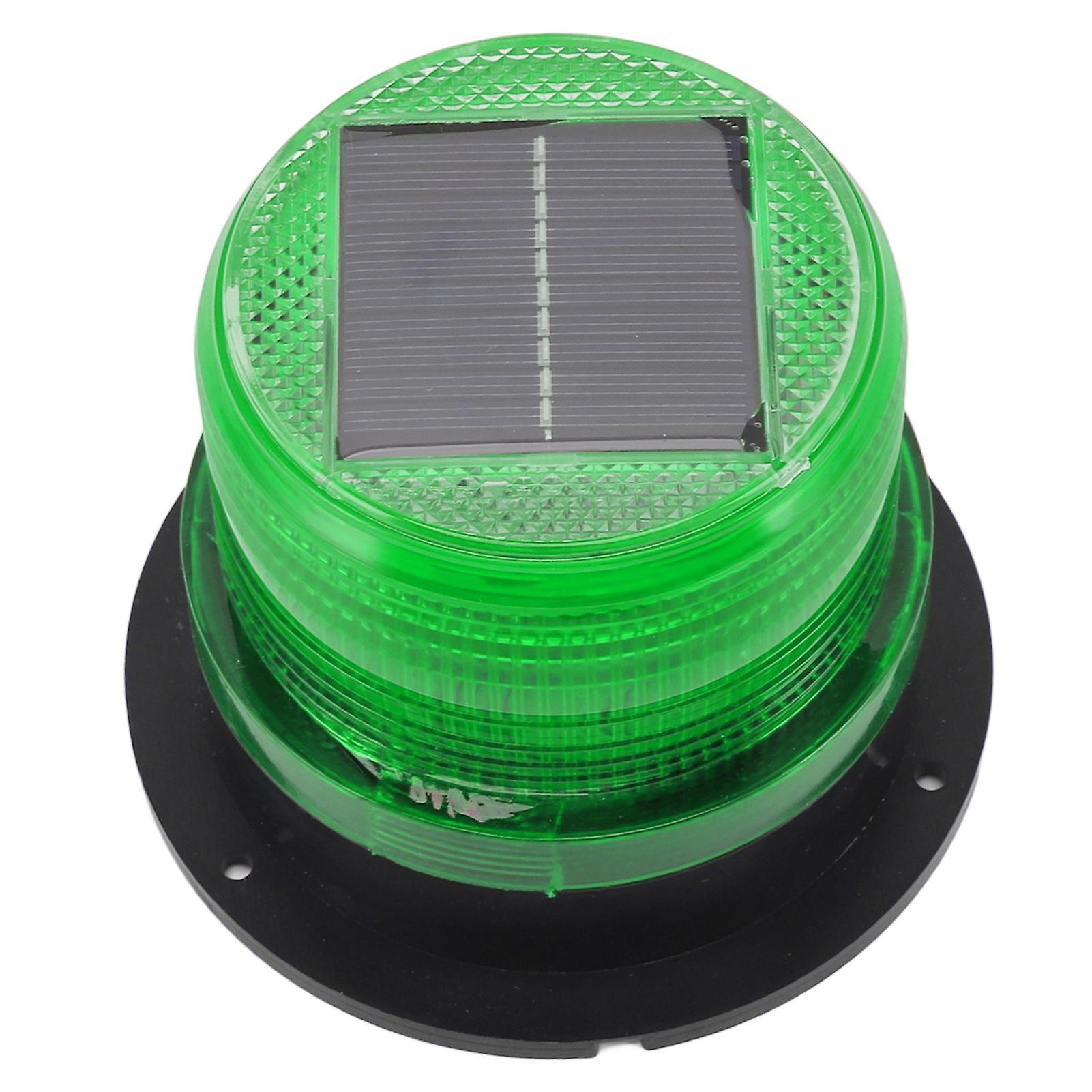 Solar Beacon Light Caution Light 8 LED Dusk to Dawn Sensor 1200mAh Battery Safety Strobe Light for Construction Traffic Green