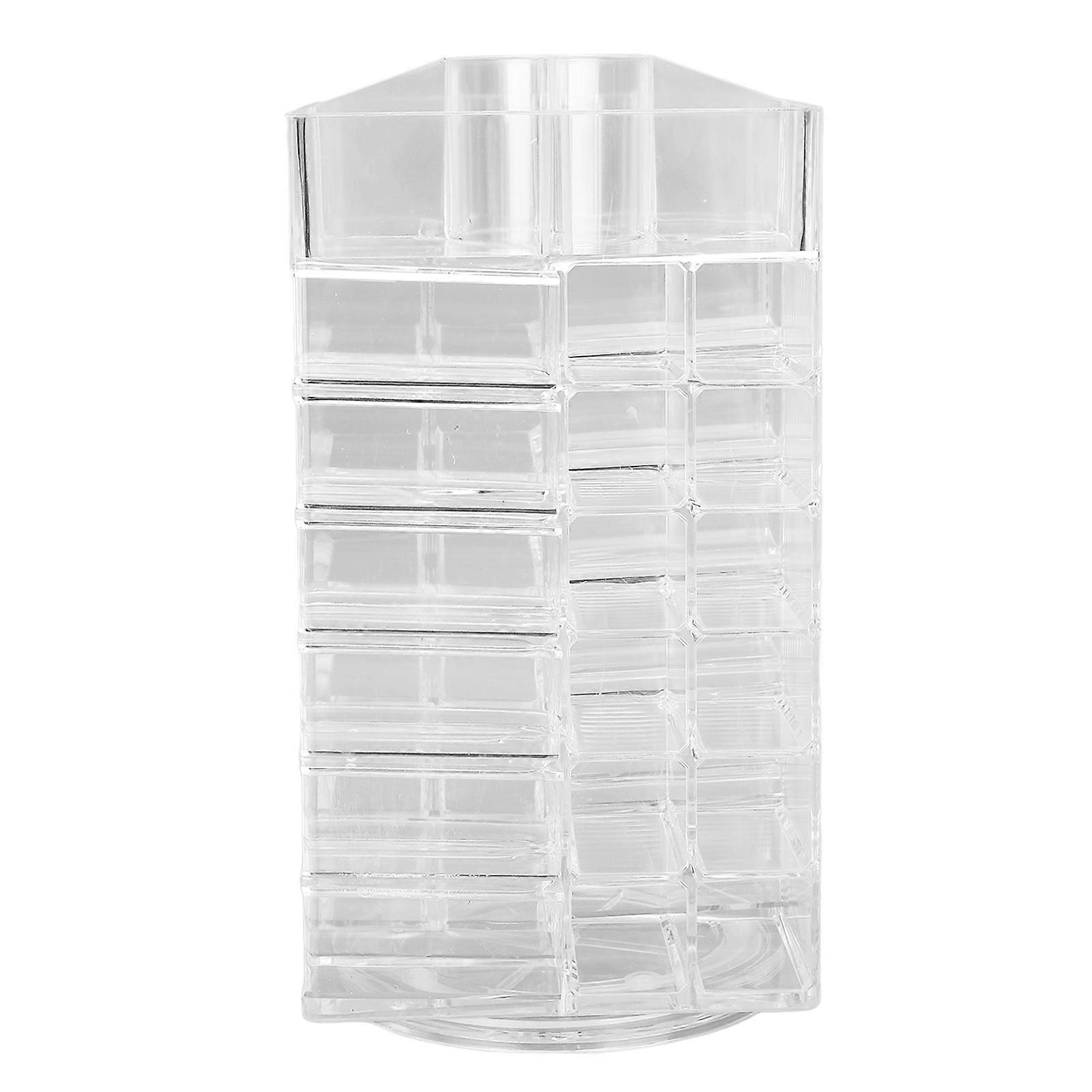 Cosmetic Lipstick Tower 360 Degree Rotating Display 53 Slots Large Capacity Lip Gloss Storage Organizer Transparent