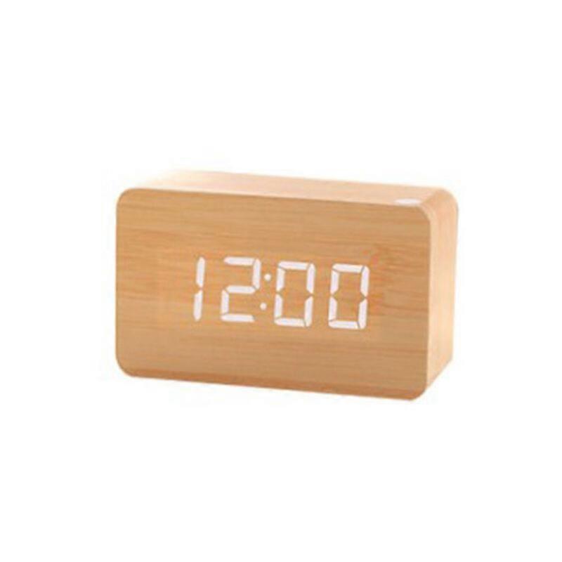 Digital Clock, Genuine Bamboo Case, 1007040Mm