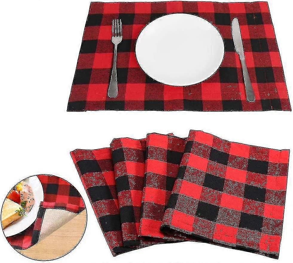 6 Pack Placemats Red Reversible Placemats