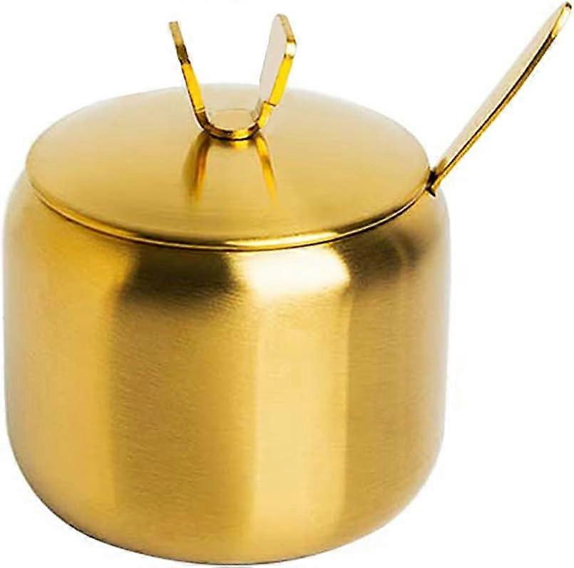 不锈钢糖碗香料罐储物调味罐带盖勺