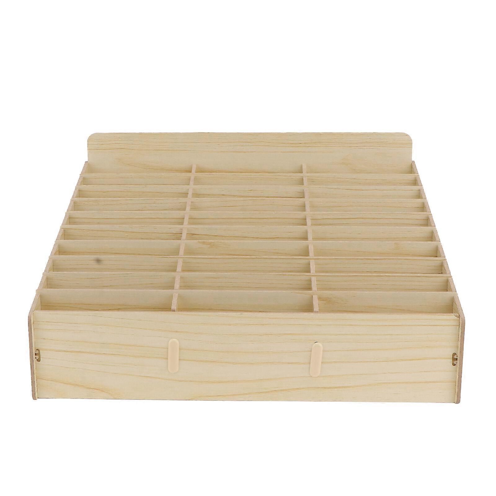 1PC Cell Phone Management Box Wooden Multi-grid Phone Storage Box (30 Grids)