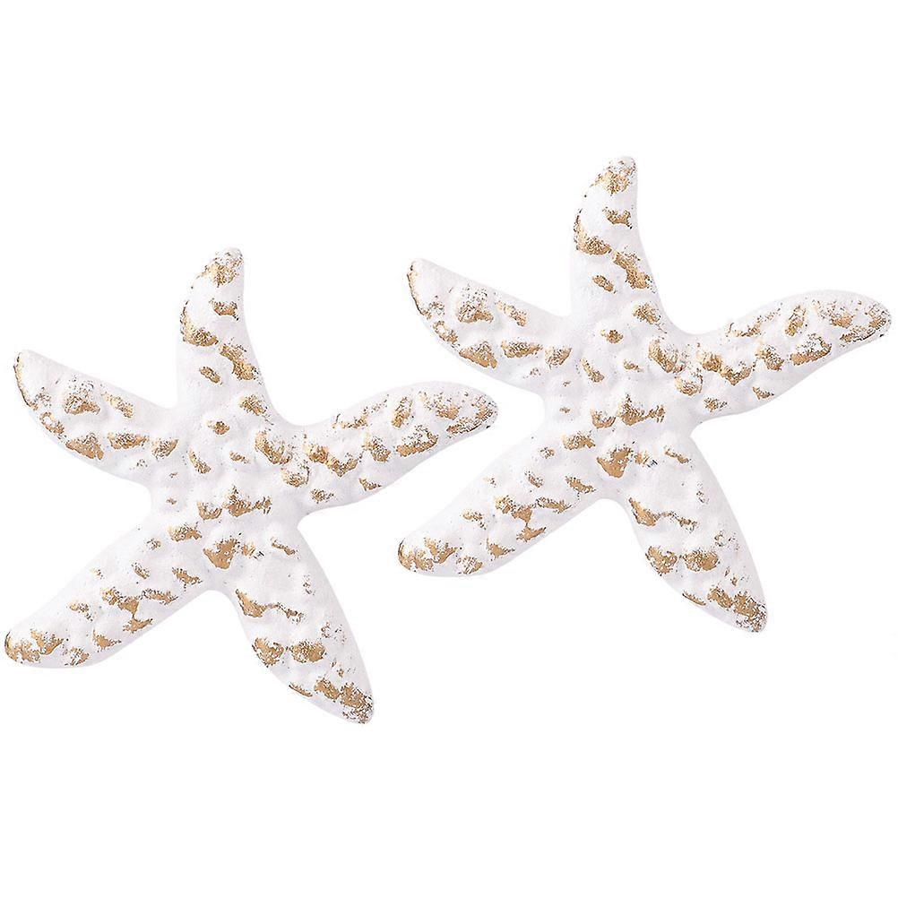 2Pcs Sea Star Knobs Iron Drawer Pulls Retro Mediterranean Style Handles