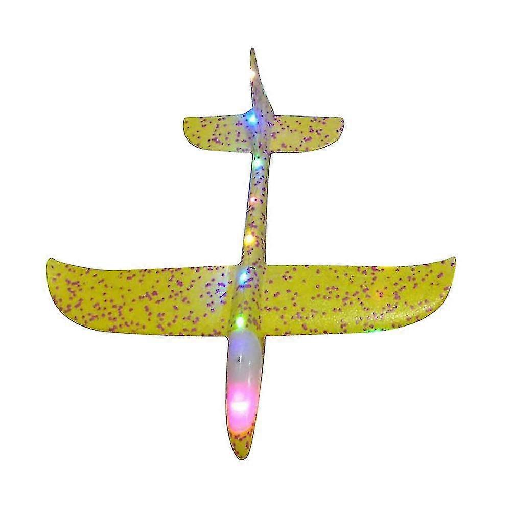 1PC Lamp Light Airplane Toy Hand Throwing Glider Plane Toys Simulation Plastic Aircrafts Mini Funny Flying for Home Outdoor Playing (Random Color_Sep