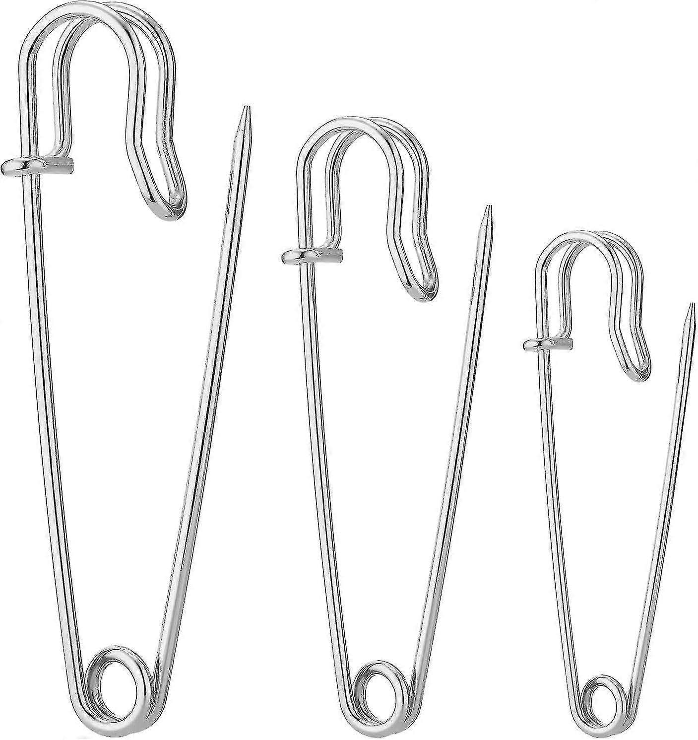 Large Safety Pins Pack - Heavy Duty Assorted Sizes