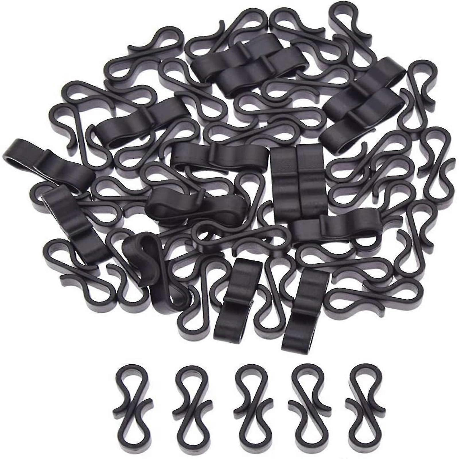 50pcs Sort S formet Tagrende hængende kroge til bryllup udendørs sikring lys