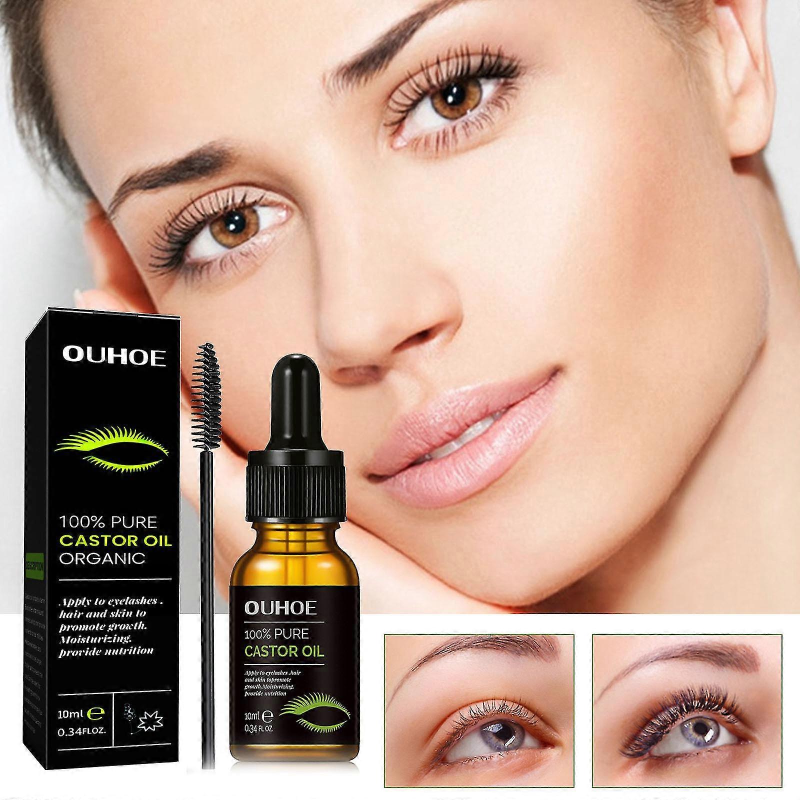 Castor Oil Eyelash Serum,natural Castor Oil Eyelashes Growth Essential Oil Thick Longer