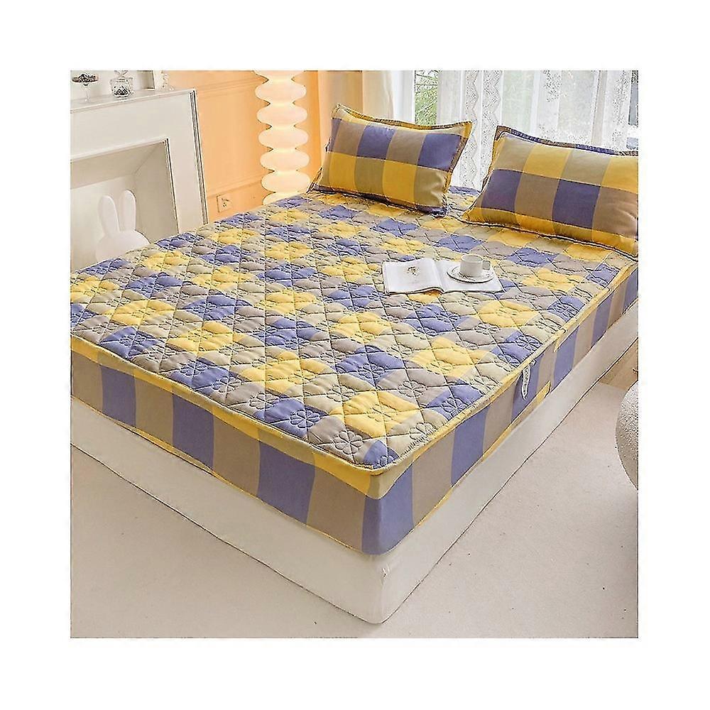 Quilted Fitted Sheet Mattress Cover Large Printed Mattress Protector Ultra Soft Bedspread Fitted Sheet -pattern 10