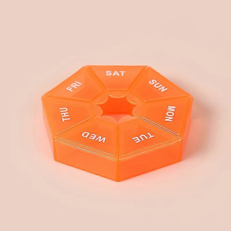 Portable 7-grid Pillboxes for one week, irregular mini seven-day medicine box, storage box