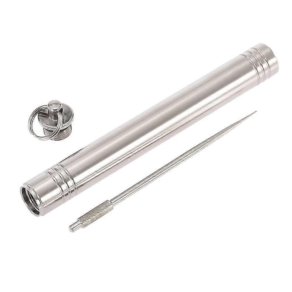 Portable Titanium Toothpick Waterproof Survival Hygiene Storage Capsule Holder