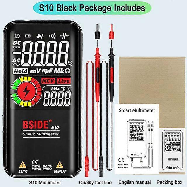 Digital multimeter capacitance diode resistance tester 9999counts dc ac voltage frequency continuity live wire test meter