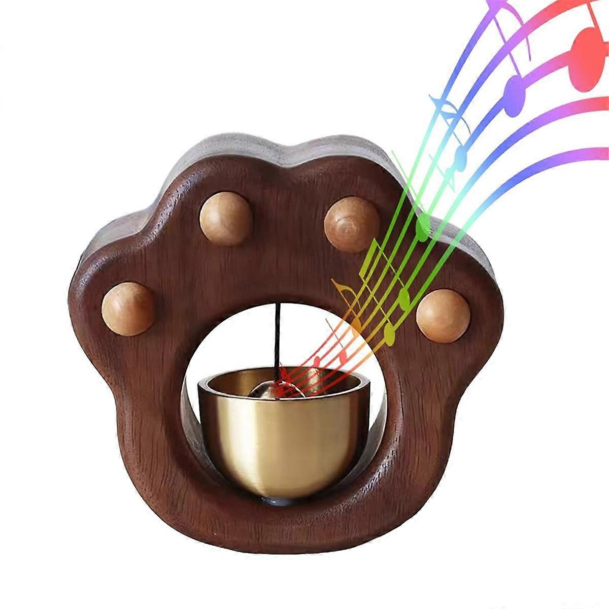 Shopkeepers Bell, Decorative , Magnetically-Attached Wood Doorbell, Door Chime for Business When En