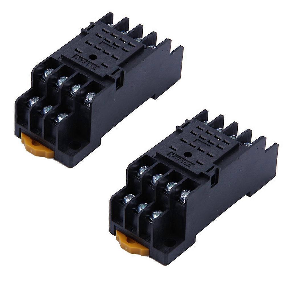 2PCS PYF14A DIN Rail Relay Socket 14 Pin for MY4NJ HH54P MY4
