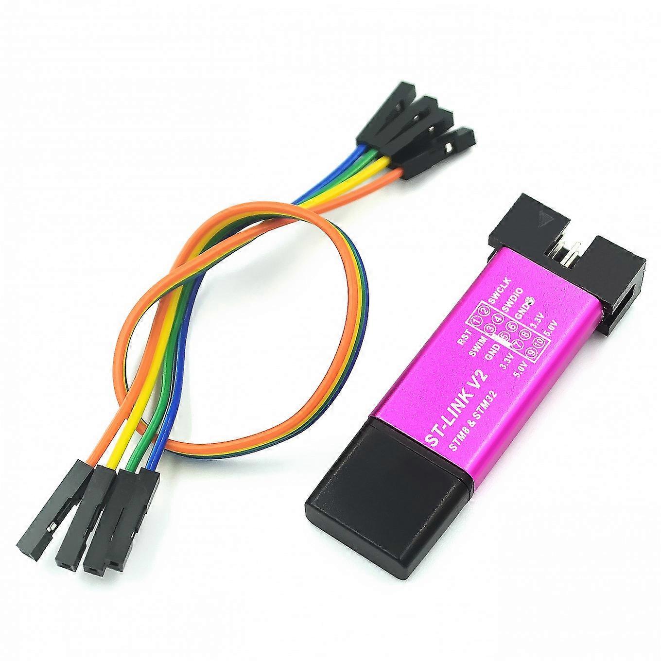ST Link V2 Mini STM8 STM32 Simulator Download Programmer Programming with Cover Cable (Random Color