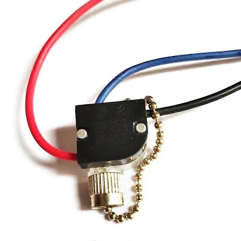 3-Wire Wall Lights Pull Control Switch Replacement Universal Ceiling Fan On-Off Electrical Switch with Pull Cords