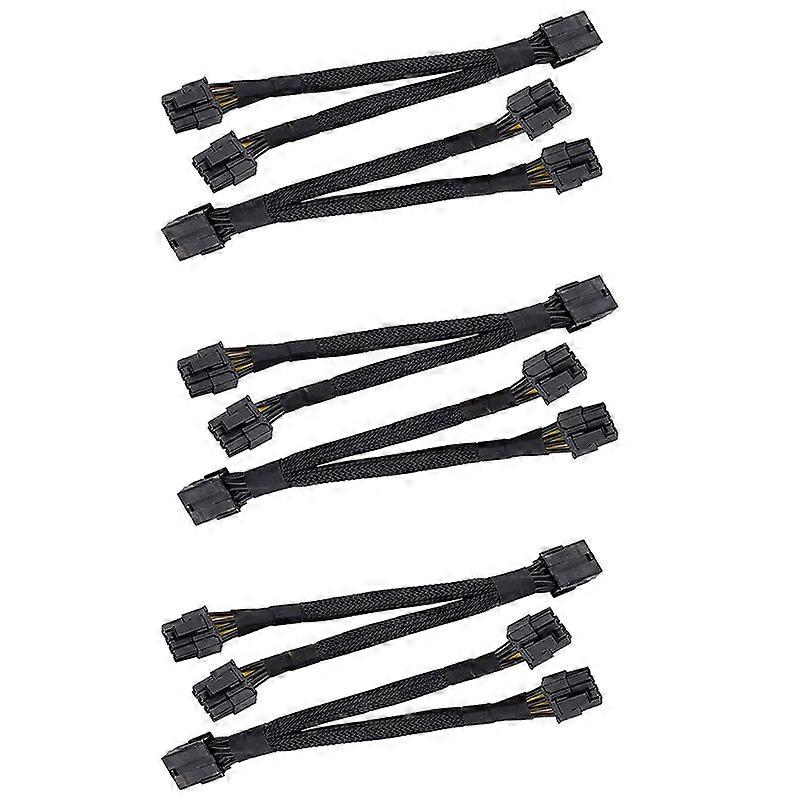 6Pcs 8 Pin PCI-E PCI Express Graphics Video Card GPU VGA 8 Pin Female to Dual GPU 8(6+2 ) Pin Male Sleeved 8Pin Splitter