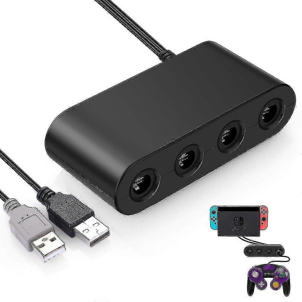 Controller Adapter. Super Smash Bros For Switch Game-cube Adapter For Wii U, Pc. Support Turbo And Vibration Features