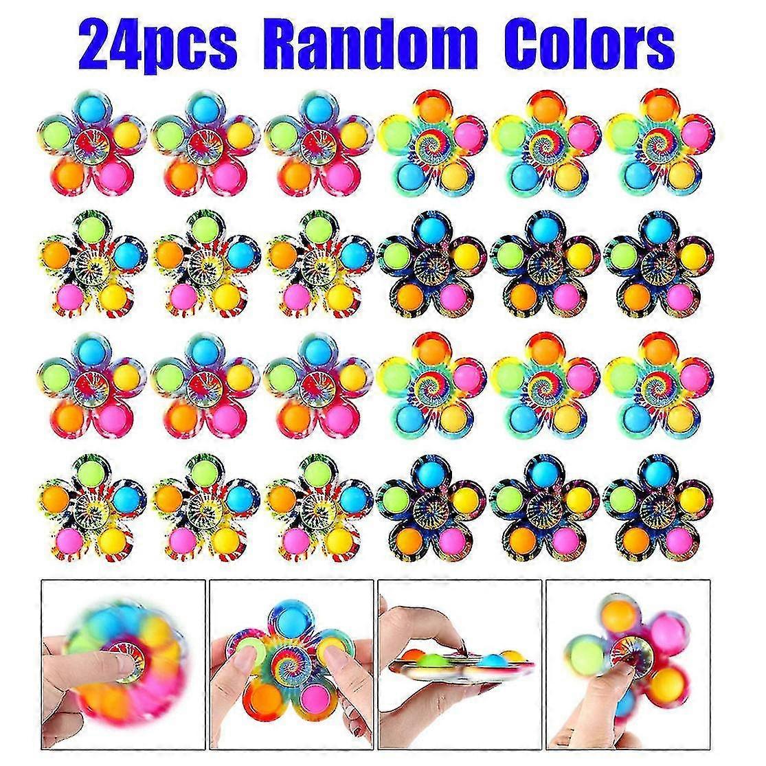24 Pack Party Favors Pop Fidget Spinners For Kids Toys Kids Gifts Birthday Party Bulk Goodie Bag Stuffers Sensory Toys