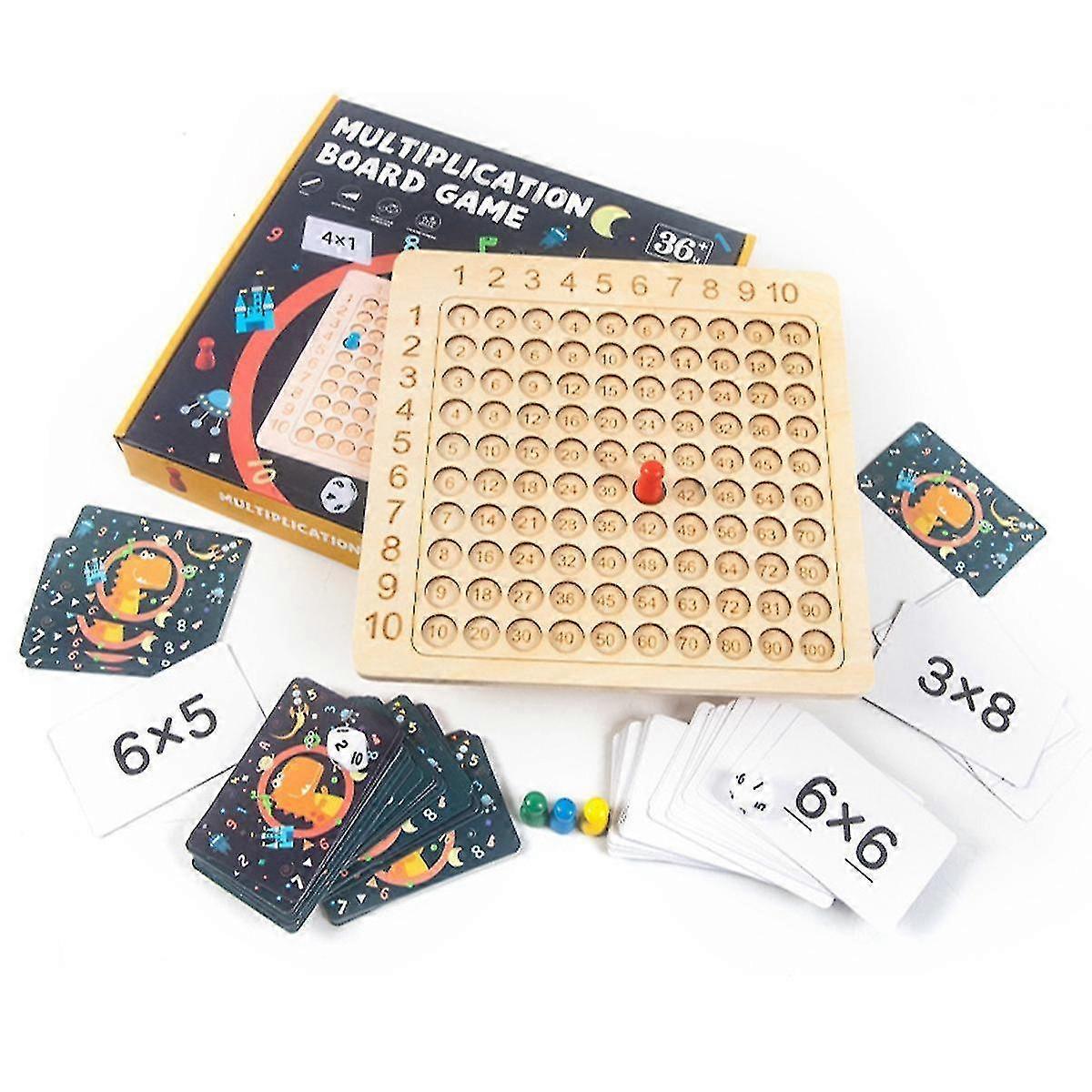 Wooden Multiplication Board, Hundred Board, Table Board Game,educational Preschool Counting