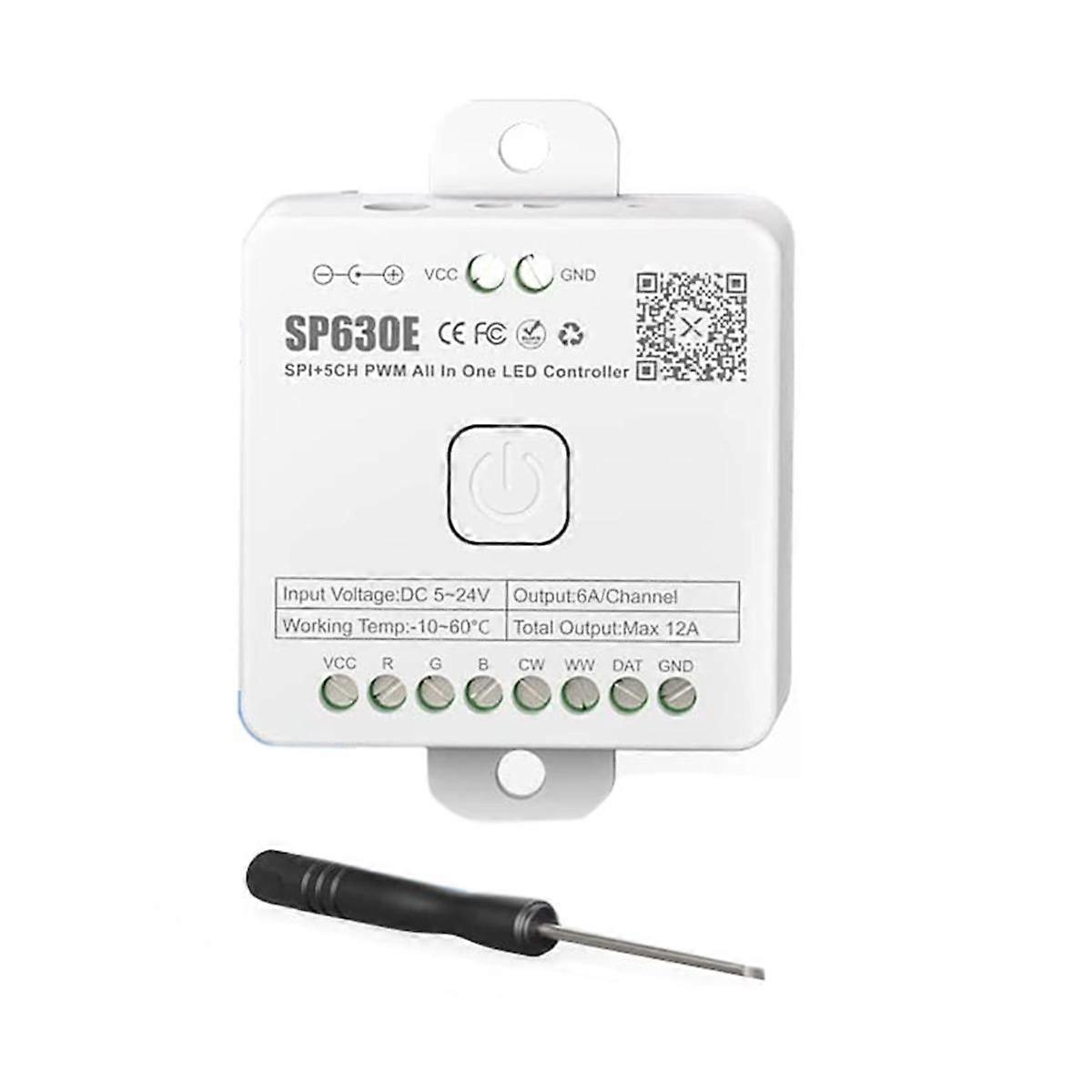 SP630E Bluetooh LED-kontroller stöder PWM monokrom CCT RGB RGBW RGBCCT eller SPI TTL IC Chip WS2811