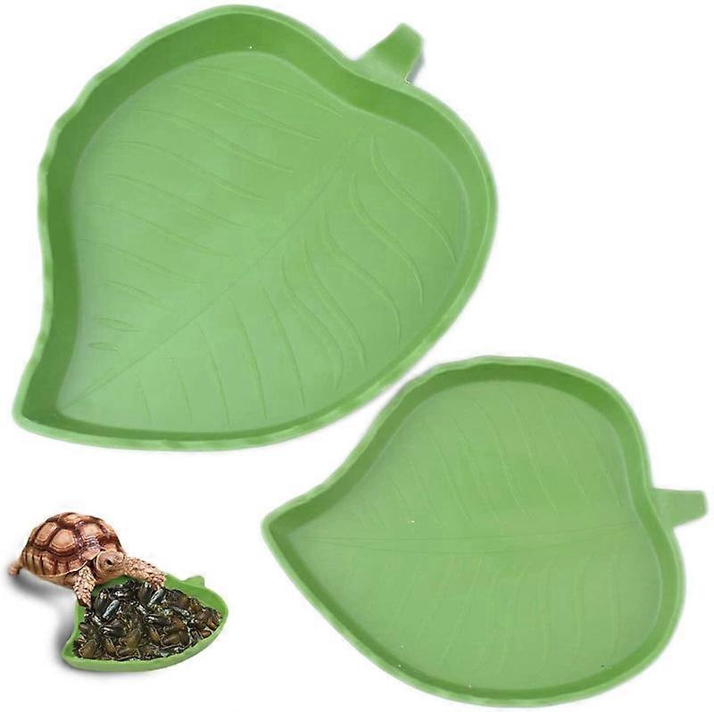 2 Pack Leaf Shaped Reptile Water Food Reptile Food Reptile Feeder Reptile Bowls Small Reptiles for Reptiles, Snakes, Turtle, Lizards