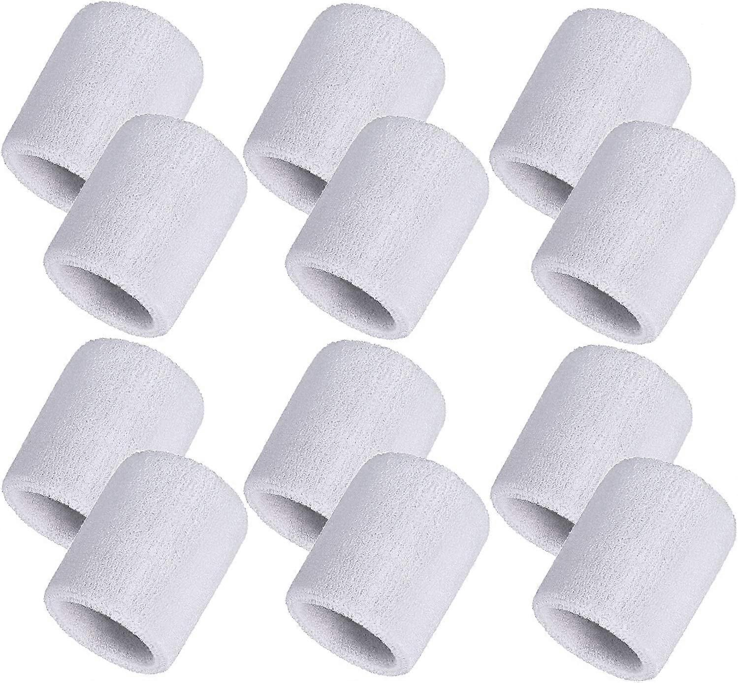 12 Pack αθλητικά βραχιολάκια βαμβακερά sweatbands για τένις, μπάσκετ, τρέξιμο, γυμναστήριο, προπόνηση