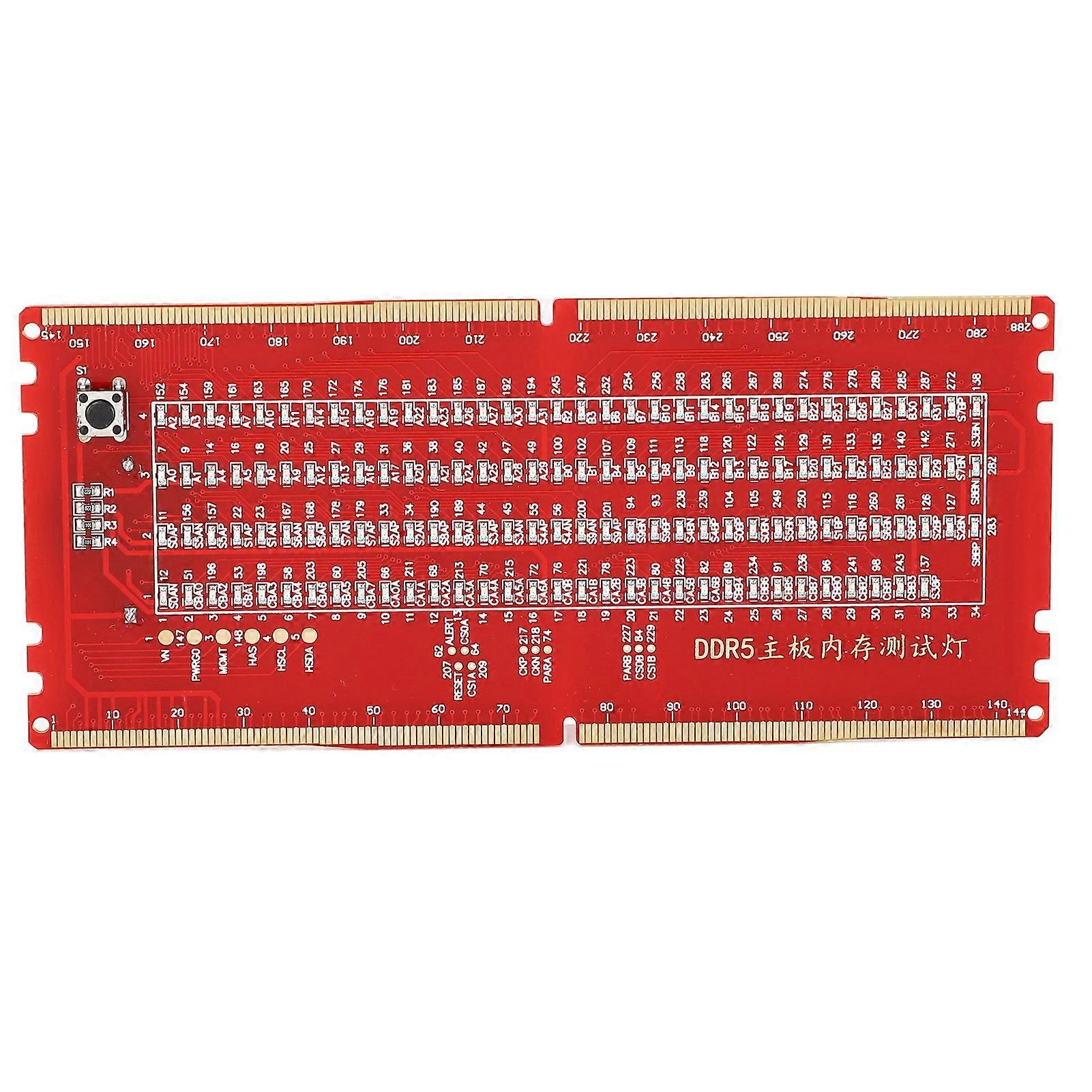 DDR5 Desktop Mainboard Test Card Memory Slot Tester Board with LED Light for Maintenance