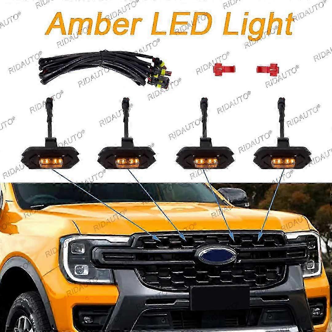 Lumière de voiture à LED ambre Lampe de style Raptor jaune Boîtier translucide adapté aux mises à niveau NEXT GEN FORD RANGER WILDTRAK 2023 2024 Australie