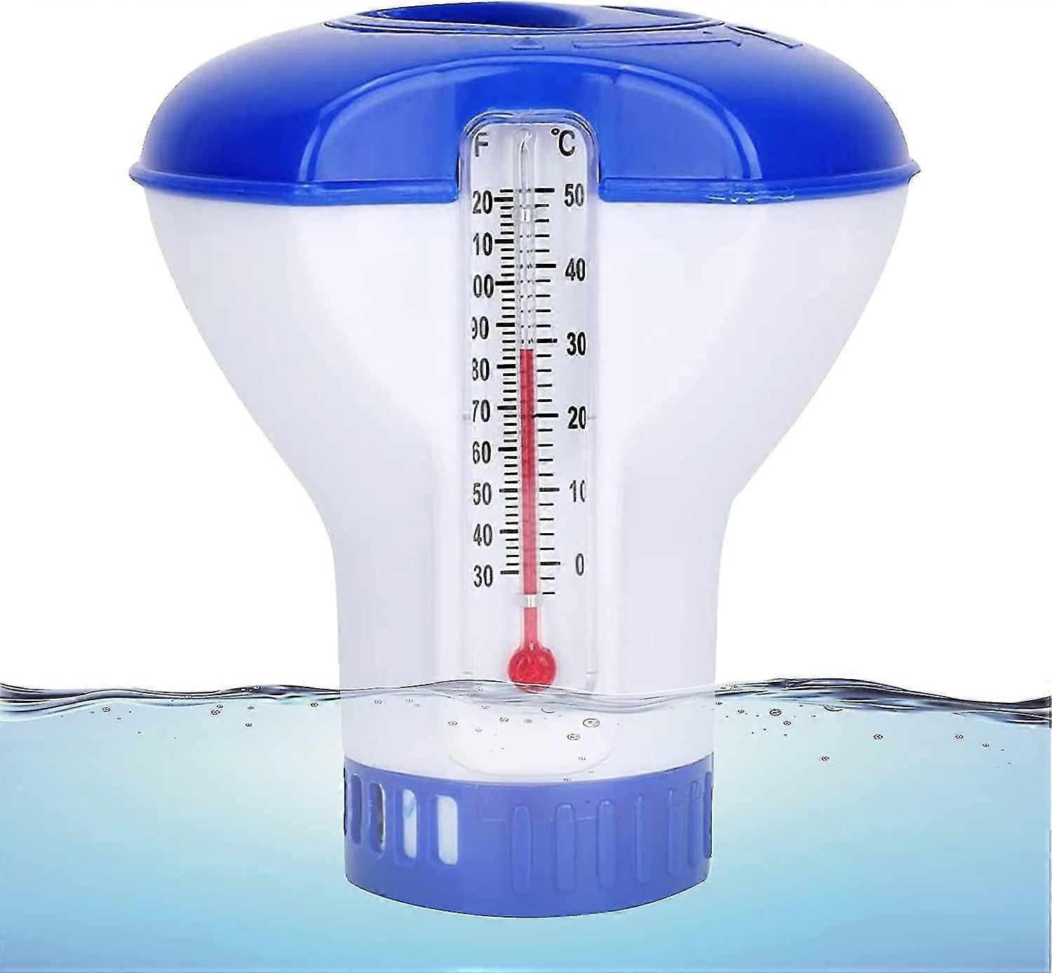 Pool Chlorine Diffuser With Thermometer, Pool Chlorine Float, Floating Pool Chlorine