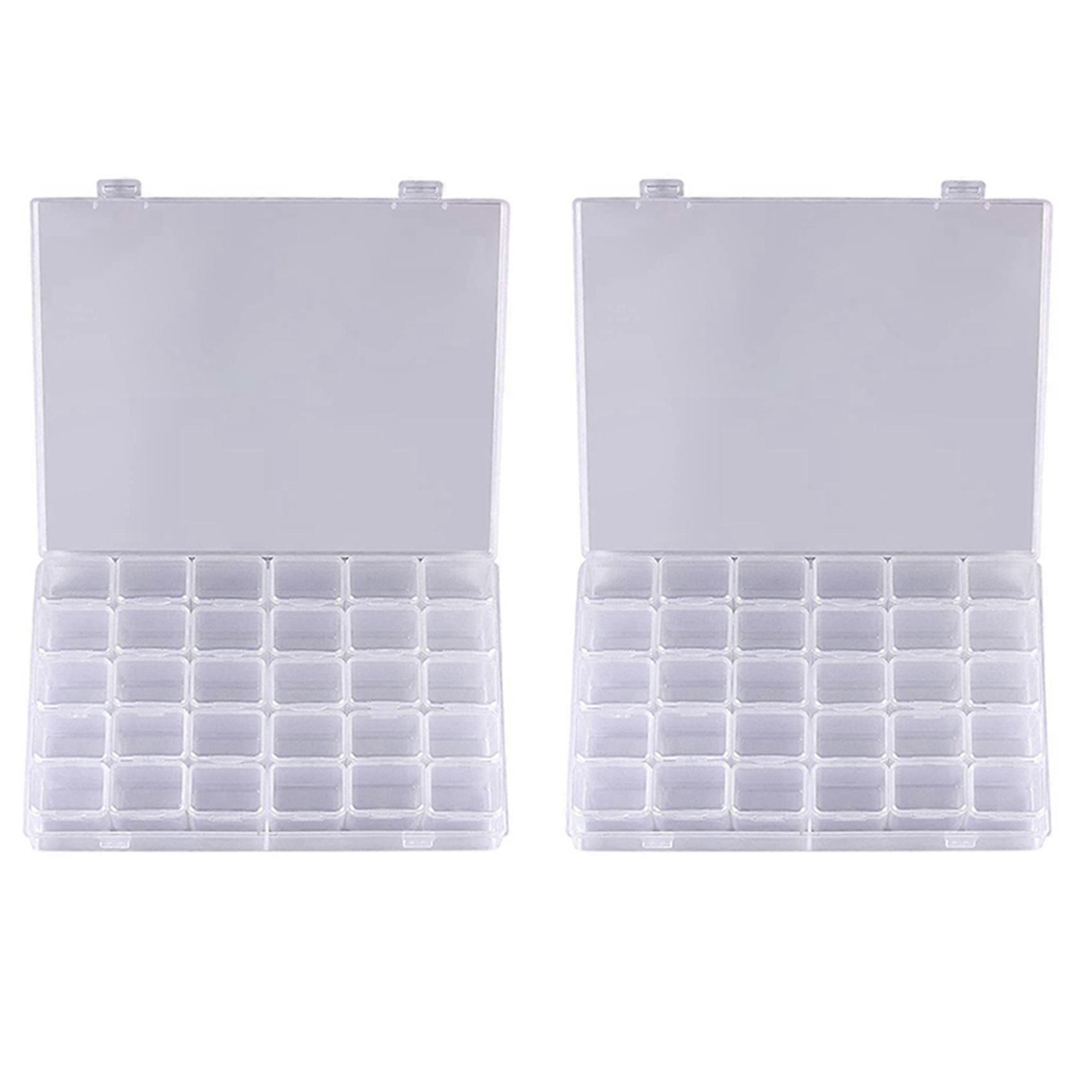 2X 30 Grids Storage, Tools Containers Plastic Bead Organizer Diamond Embroidery,Box Only
