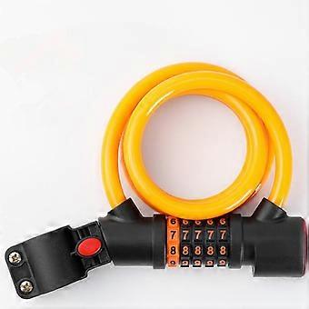 1.2m Bike Lock Cable with Combination, Upgraded High Security Bicycle Lock Anti-Theft, Coiled Secure Resettable Scooter Lock with Mounting Bracket for