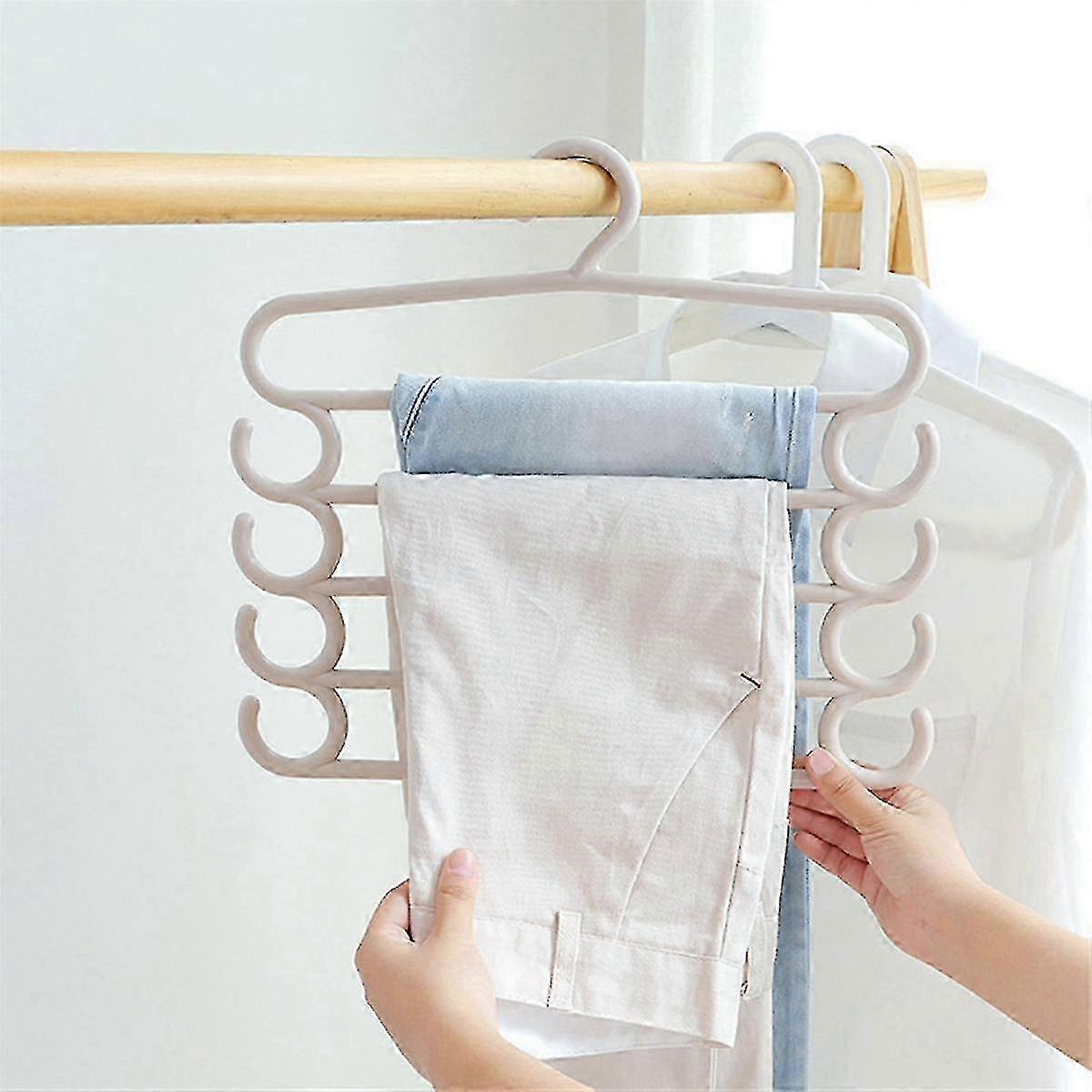 Pants Rack Multifunctional Household Saving Space Multi Layer Trousers Hanger Pants Closet Color Clothes Peg 5 Layers A