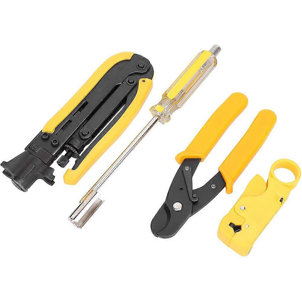 Coaxial Crimper Stripper Professional Compression Tool Kit Multifunctional Cable Pliers Compression