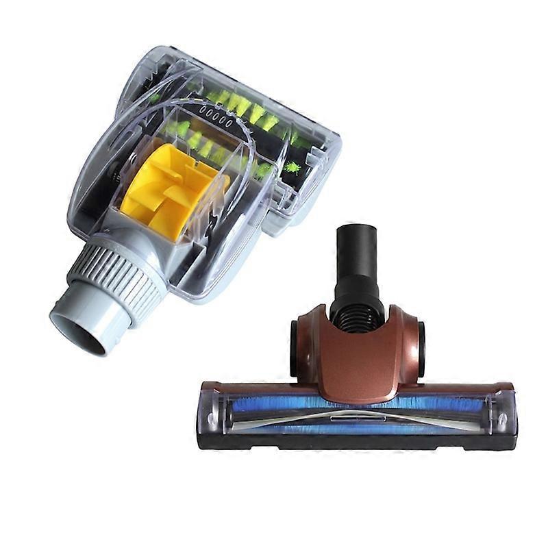 2 PCS 32mm Clear Mites Brush Suction Head for Accessory, Gray & Brown