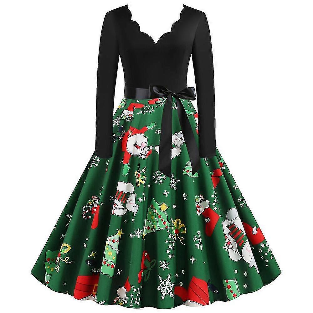 Femeile rochie de Crăciun Desene animate Santa Snowman Snowman Snowflake Prezent / cadou