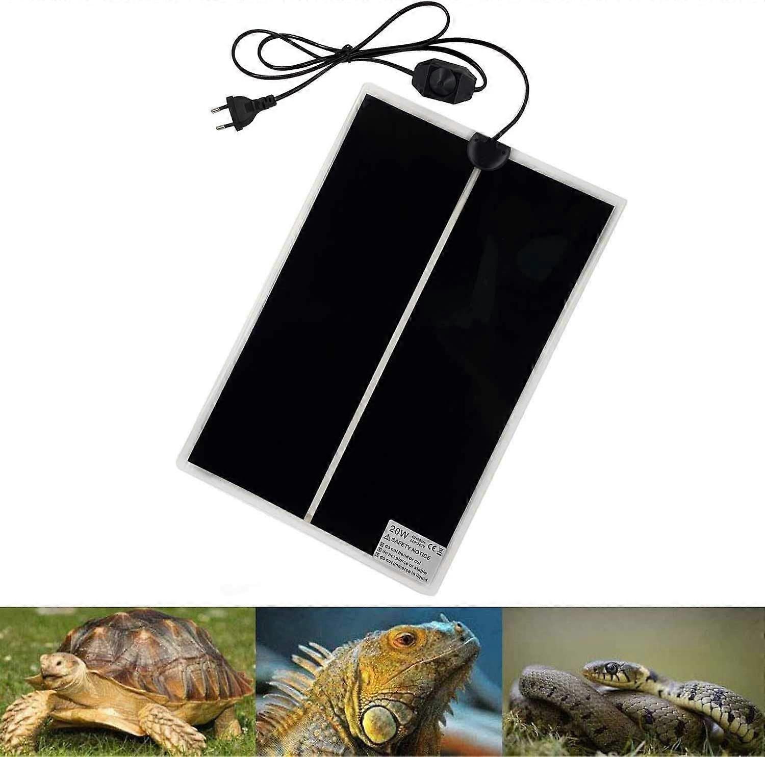 Reptile Heat Mat, 42x28CM Adjustable Heat Mat with Temperature Control for Reptiles -Turtle, Snakes, Lizards, Geckos, Spiders -Safety Mat for Aquariu