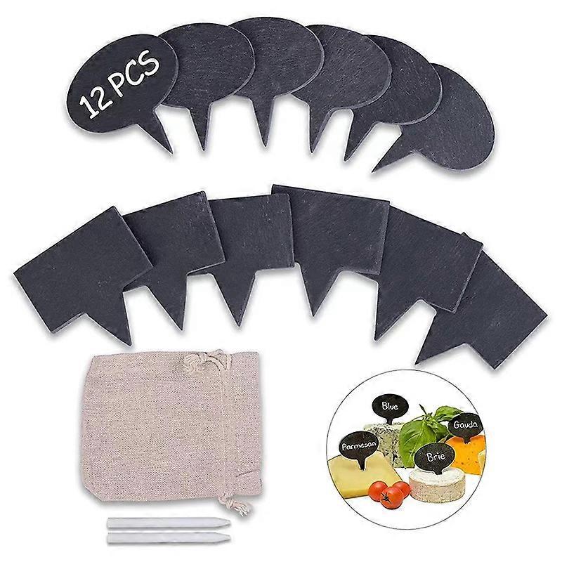 18PCS Cheese Markers for Charcuterie Board, Set of Slate Cheese Labels Sign, Cheese Markers Set, Chalkboard Picks Cheese Name Tag Cupcake Toppers for