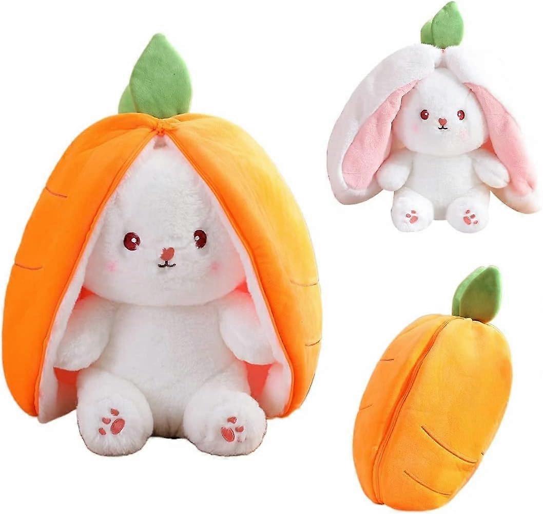(25cm, Carrot Rabbit)Strawberry Bunny Transformed Into Little Rabbit Fruit Doll Plush Toy Carrot Rabbit Plush Doll Girl Kids Birthday Present