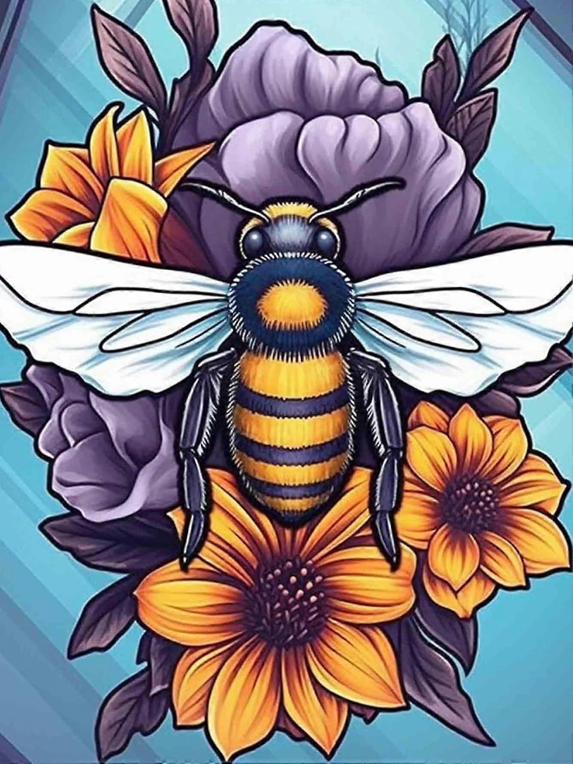 5D Diamond Målning Kit-Bee 30x40cm (Stil 9)