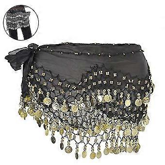Hip Scarf For Belly Dancing, Women's Belly Dance Scarf With Coins Skirts For Bellydance, Zumba Or Yoga Class High Quality