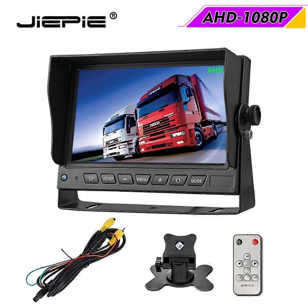 Système de caméra de recul JIEPIE Vehicle AHD 1080P avec kit de caméra de recul 7 moniteurs + AHD pour système de rétrovision de stationnement de bus de camion