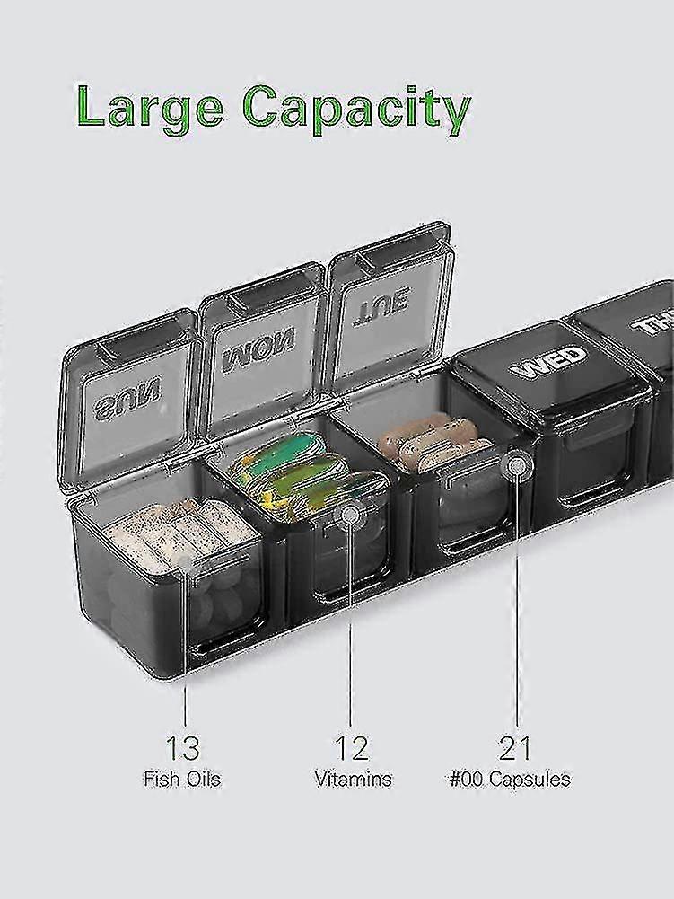 Lar 7 Day Pill Izer, Xl Pill Box Case For Vitamin
